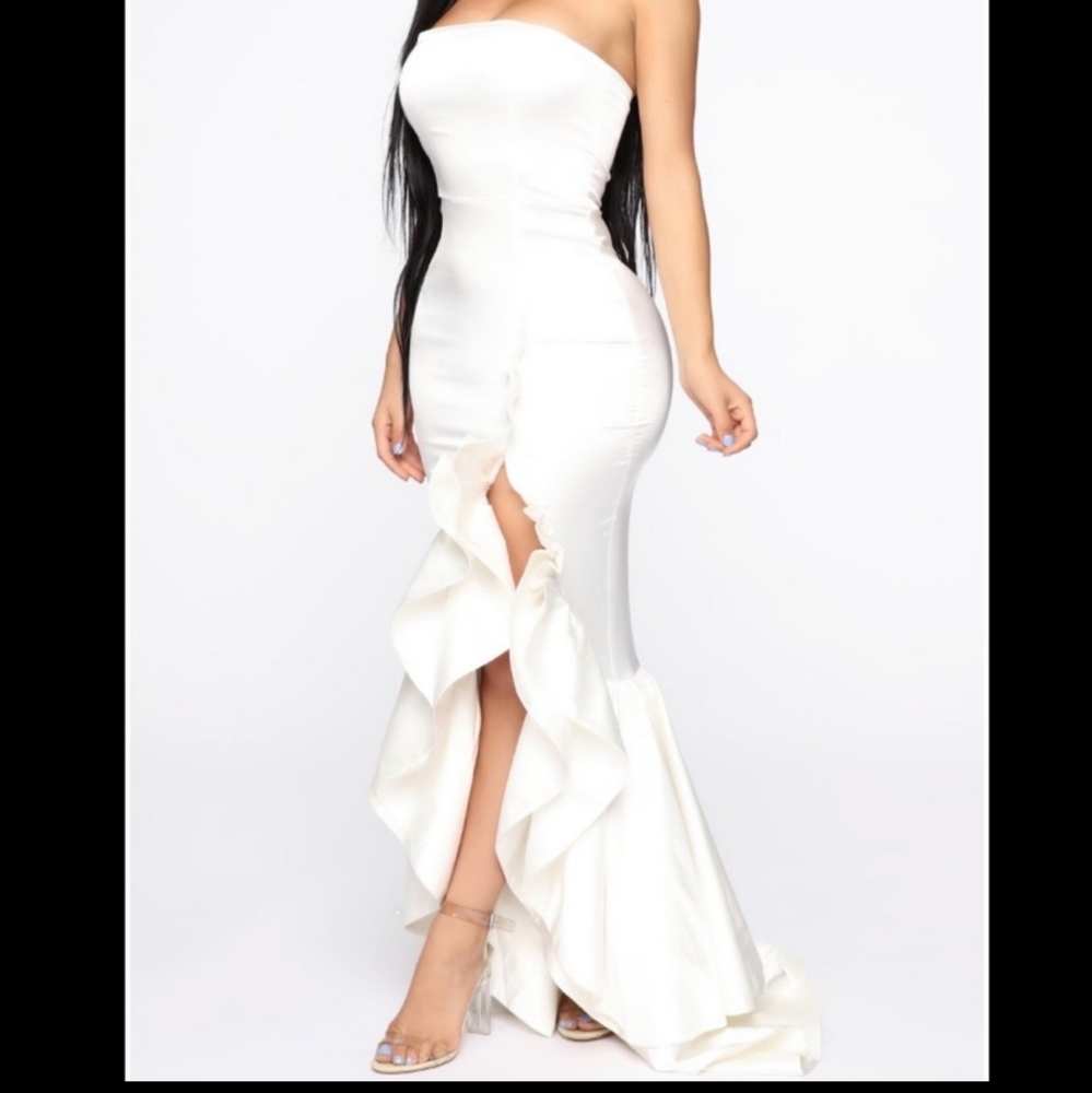 Satin Maxi Dress with a slit